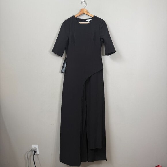 Kay Unger Davina Walk Thru Jumpsuit Women's 6 Black Formal Cocktail Party NWT - Picture 4 of 16